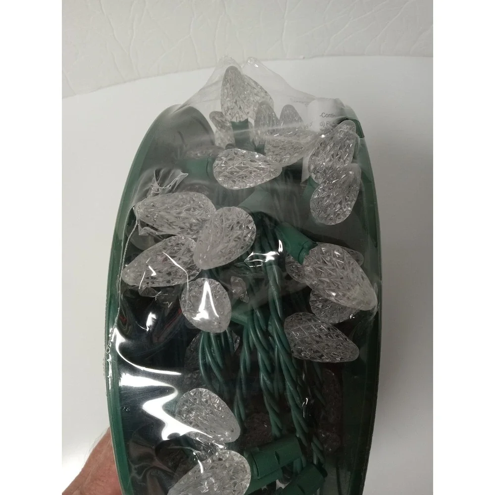 GE 150 count 49.6Ft Energy Smart Warm White LED Diamond Cut C6 Christmas Lights